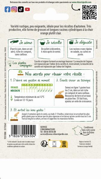 Potagères - Carotte de Colmar - MEDIA_PACKAGING_VERSO